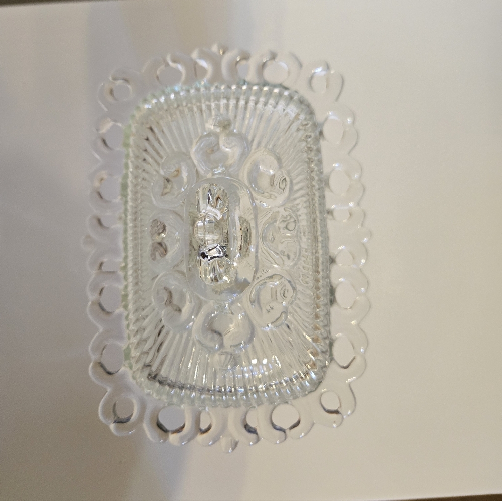 Indiana Glass Clear Lace-Edge Covered Candy Dish - Picture 9 of 16